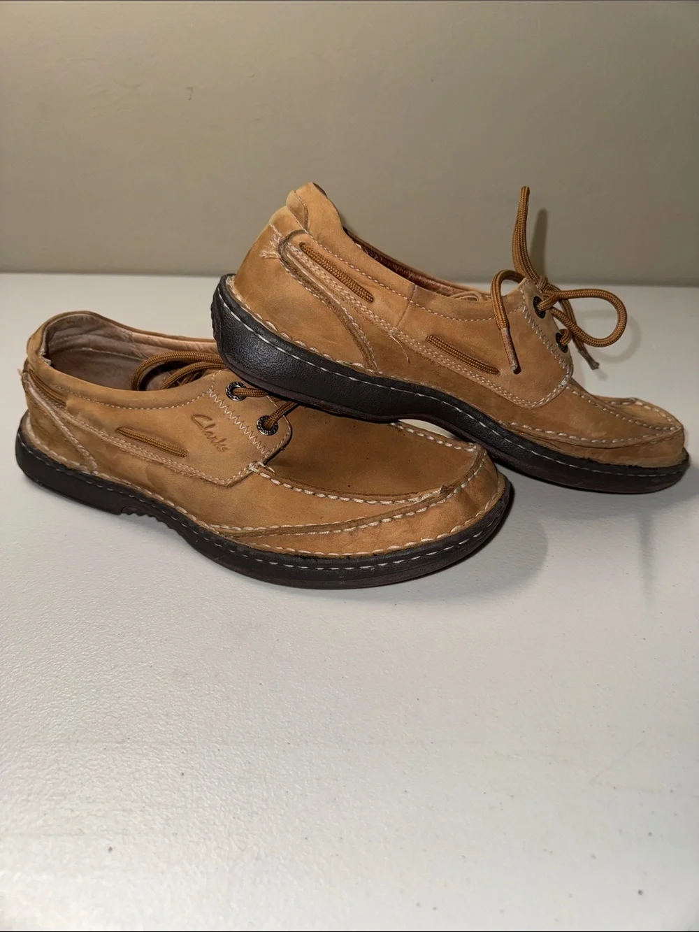 Clarks Men’s Tan/Brown Leather Boat Shoes